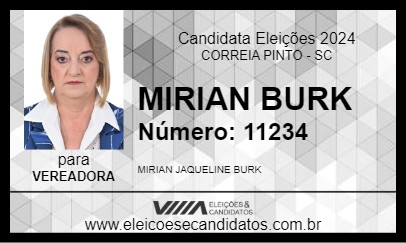 Candidato MIRIAN BURK 2024 - CORREIA PINTO - Eleições