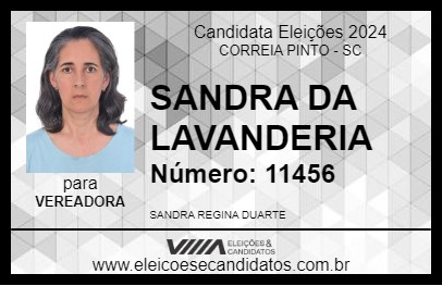 Candidato SANDRA DA LAVANDERIA 2024 - CORREIA PINTO - Eleições