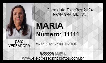 Candidato MARIA 2024 - PRAIA GRANDE - Eleições