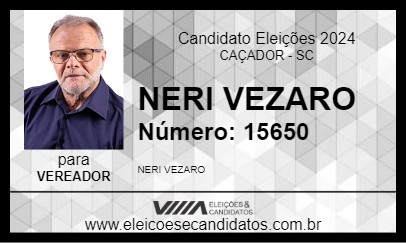 Candidato NERI VEZARO 2024 - CAÇADOR - Eleições