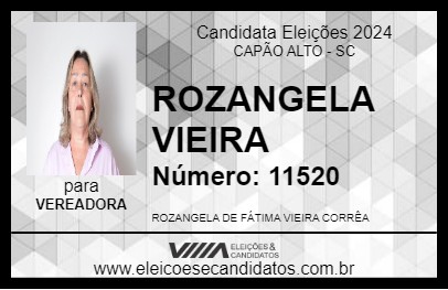 Candidato ROZANGELA VIEIRA 2024 - CAPÃO ALTO - Eleições