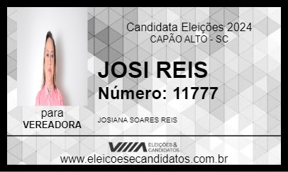 Candidato JOSI REIS 2024 - CAPÃO ALTO - Eleições