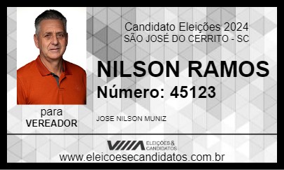 Candidato NILSON RAMOS 2024 - SÃO JOSÉ DO CERRITO - Eleições