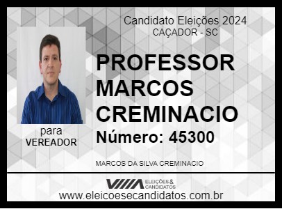 Candidato PROFESSOR MARCOS CREMINACIO 2024 - CAÇADOR - Eleições