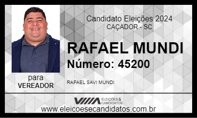 Candidato RAFAEL MUNDI 2024 - CAÇADOR - Eleições