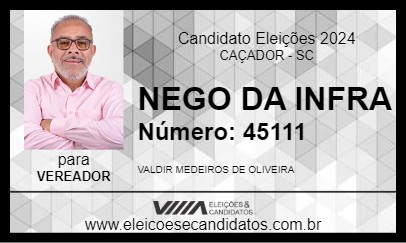 Candidato NEGO DA INFRA 2024 - CAÇADOR - Eleições