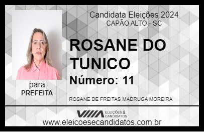 Candidato ROSANE DO TUNICO 2024 - CAPÃO ALTO - Eleições