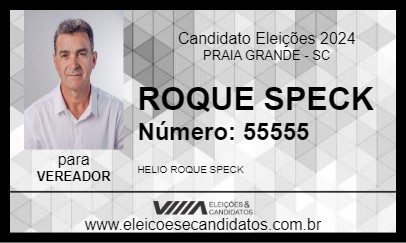 Candidato ROQUE SPECK 2024 - PRAIA GRANDE - Eleições