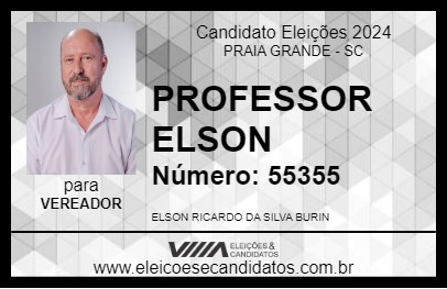 Candidato PROFESSOR ELSON 2024 - PRAIA GRANDE - Eleições