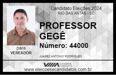 Candidato PROFESSOR GEGÊ 2024 - RIO DAS ANTAS - Eleições