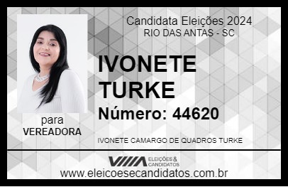 Candidato IVONETE TURKE 2024 - RIO DAS ANTAS - Eleições