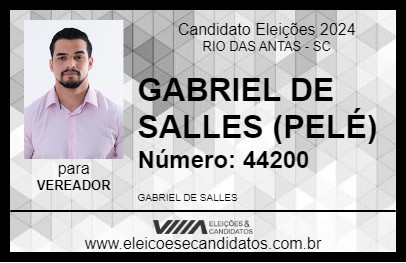 Candidato GABRIEL DE SALLES (PELÉ) 2024 - RIO DAS ANTAS - Eleições