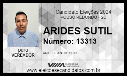 Candidato ARIDES SUTIL 2024 - POUSO REDONDO - Eleições