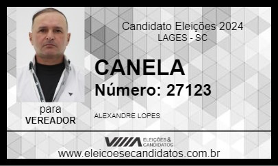 Candidato CANELA 2024 - LAGES - Eleições