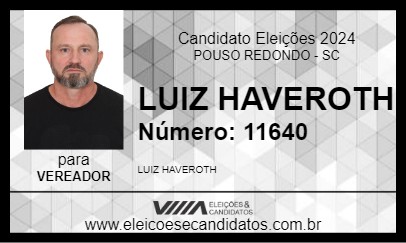 Candidato LUIZ HAVEROTH 2024 - POUSO REDONDO - Eleições