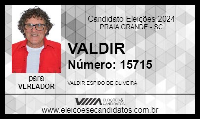 Candidato VALDIR 2024 - PRAIA GRANDE - Eleições