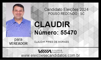 Candidato CLAUDIR 2024 - POUSO REDONDO - Eleições