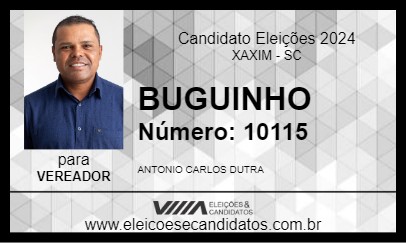 Candidato BUGUINHO 2024 - XAXIM - Eleições