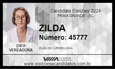 Candidato ZILDA 2024 - PRAIA GRANDE - Eleições