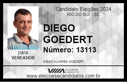 Candidato DIEGO GOEDERT 2024 - RIO DO SUL - Eleições