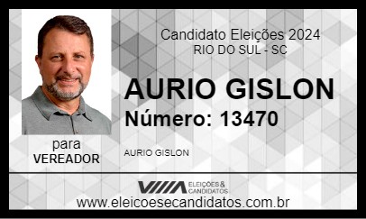 Candidato AURIO GISLON 2024 - RIO DO SUL - Eleições