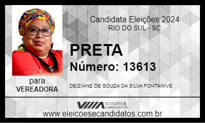 Candidato PRETA 2024 - RIO DO SUL - Eleições