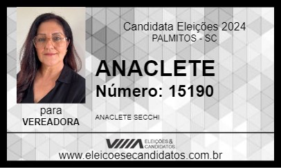 Candidato ANACLETE 2024 - PALMITOS - Eleições