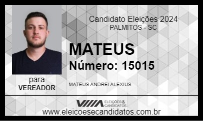 Candidato MATEUS 2024 - PALMITOS - Eleições