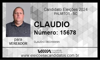 Candidato CLAUDIO 2024 - PALMITOS - Eleições