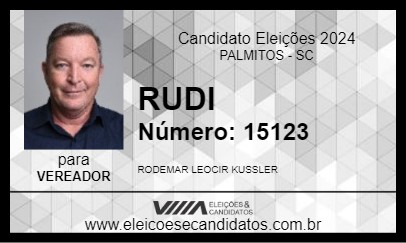 Candidato RUDI 2024 - PALMITOS - Eleições