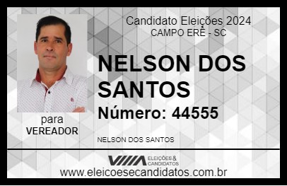 Candidato NELSON DOS SANTOS 2024 - CAMPO ERÊ - Eleições