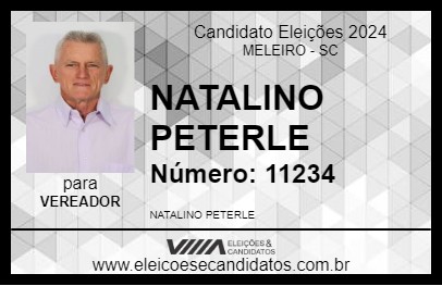 Candidato NATALINO PETERLE 2024 - MELEIRO - Eleições