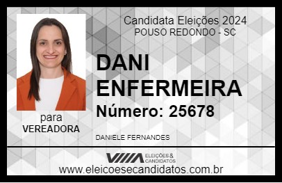 Candidato DANI ENFERMEIRA 2024 - POUSO REDONDO - Eleições