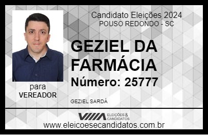 Candidato GEZIEL DA FARMÁCIA 2024 - POUSO REDONDO - Eleições