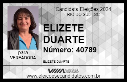 Candidato ELIZETE DUARTE 2024 - RIO DO SUL - Eleições