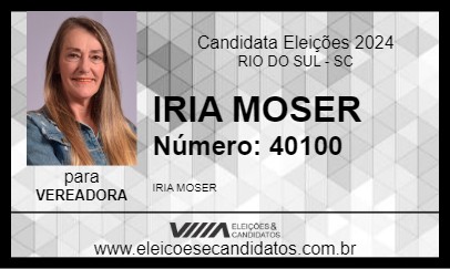 Candidato IRIA MOSER 2024 - RIO DO SUL - Eleições