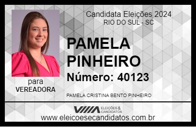 Candidato PAMELA PINHEIRO 2024 - RIO DO SUL - Eleições