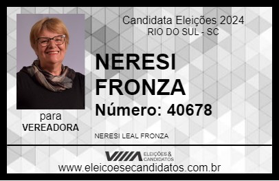 Candidato NERESI FRONZA 2024 - RIO DO SUL - Eleições