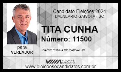 Candidato TITA CUNHA 2024 - BALNEÁRIO GAIVOTA - Eleições