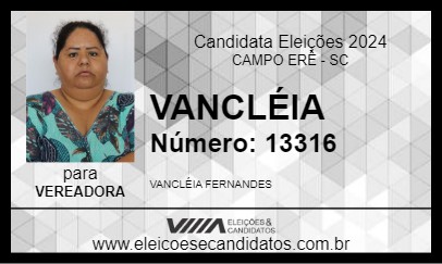 Candidato VANCLÉIA 2024 - CAMPO ERÊ - Eleições