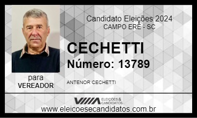 Candidato CECHETTI 2024 - CAMPO ERÊ - Eleições