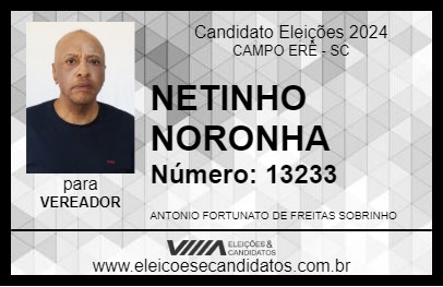 Candidato NETINHO NORONHA 2024 - CAMPO ERÊ - Eleições