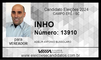 Candidato INHO 2024 - CAMPO ERÊ - Eleições