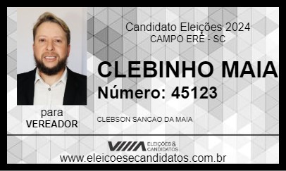 Candidato CLEBINHO MAIA 2024 - CAMPO ERÊ - Eleições