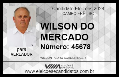 Candidato WILSON DO MERCADO 2024 - CAMPO ERÊ - Eleições