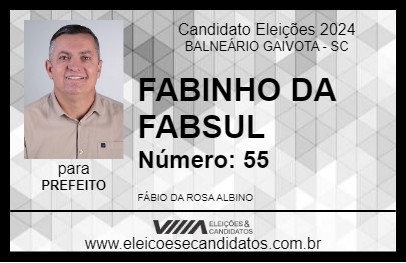 Candidato FABINHO DA FABSUL 2024 - BALNEÁRIO GAIVOTA - Eleições