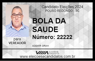 Candidato BOLA DA SAUDE 2024 - POUSO REDONDO - Eleições