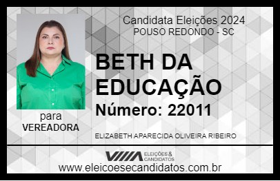 Candidato BETH DA EDUCAÇÃO 2024 - POUSO REDONDO - Eleições