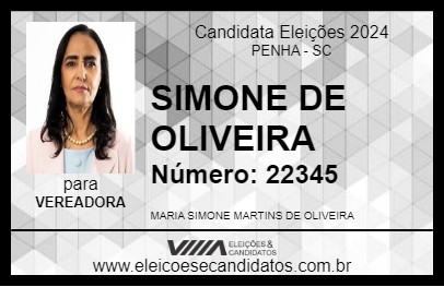 Candidato SIMONE DE OLIVEIRA 2024 - PENHA - Eleições