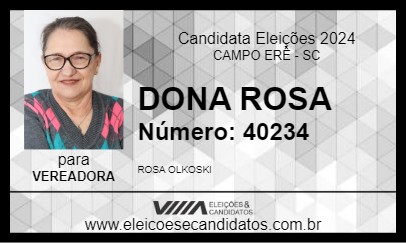 Candidato DONA ROSA 2024 - CAMPO ERÊ - Eleições